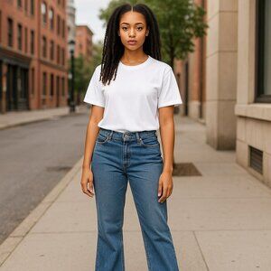Vintage Zena Womens Size 12 Light Wash Blue Pockets Boot Cut Leg Denim Jeans